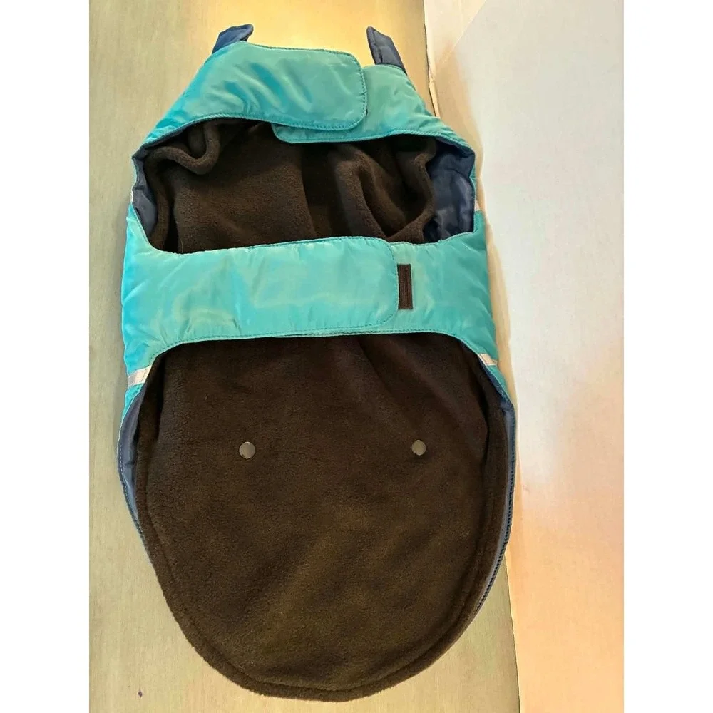 Play On Woof Wear 3-in-1 Dog Jacket XL Teal Reflective‎ Fleece Winter Vest